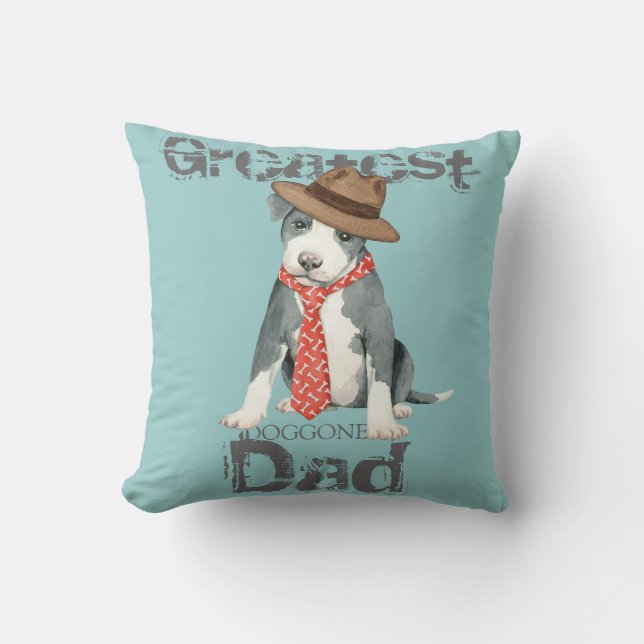 Coussin Pit Bull Papa (Recto)
