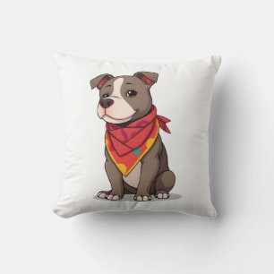 Coussin Pitbull mignon avec bandana  Gif amateur de chien 