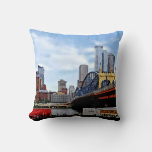 Coussin Pittsburgh PA - Train par le pont de Smithfield St