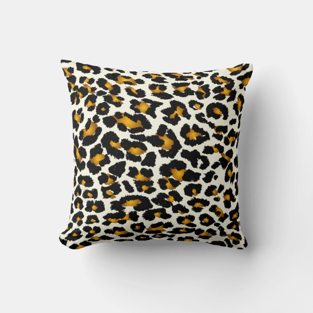 Coussin PixDezines couleurs violet+guépard or/do-it-yourse (Recto)