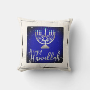 Coussin PixDezines Happy Hanoukka Temple Menorah