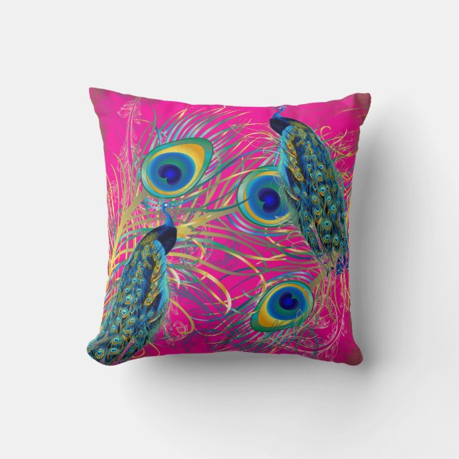 Coussin PixDezines paons/do-it-yourself couleurs arrière - (Recto)