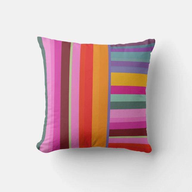 Coussin PixDezines rayures/do-it-yourself couleur (Recto)