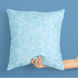 Coussin Pixellisation Mosaïque Bleue