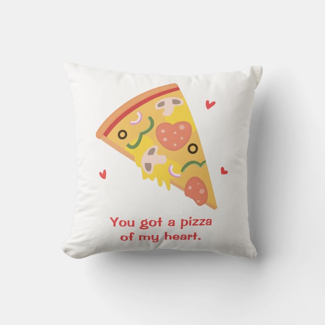 Coussin Pizza mignonne de mon coeur amusant Pun (Recto)