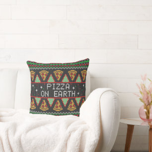 Coussin Pizza Ugly Christmas Sweat
