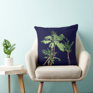 Coussin Plage aux palmiers tropicaux Été Hawaï