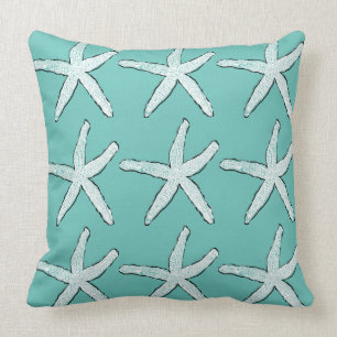 Coussin Plage de Motif de mer Coton bleu Turquoise