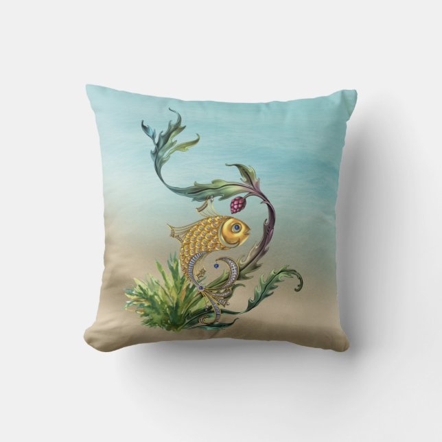 Coussin Plage de poissons tropicaux Pillow (Recto)