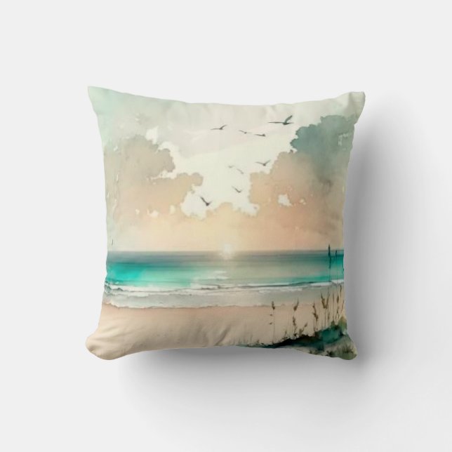 Coussin Plage de vacances (Recto)