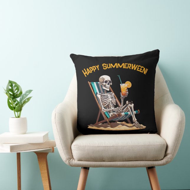 Coussin Plage Lounge Squelette Halloween (Chaise)