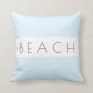 Coussin Plage Moderne Bleu Gris Blanc Côté Simple