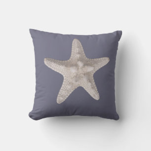 Coussin Plage Nautique Bleu Dusty Bleu Amier blanc