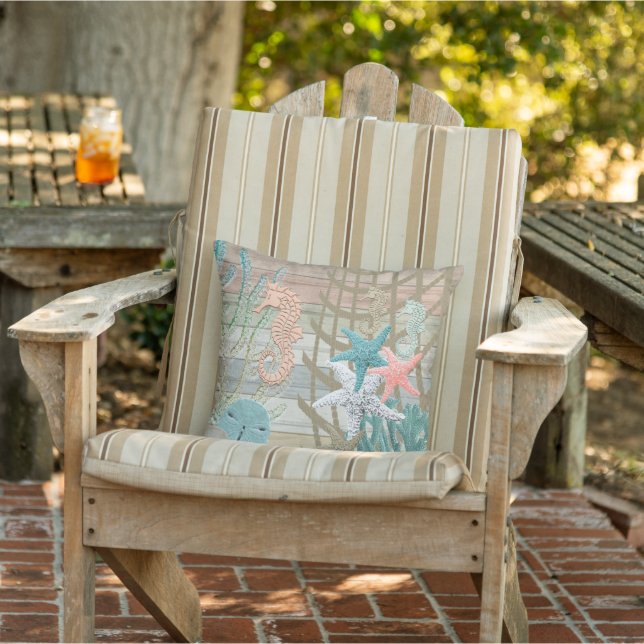 Coussin Plage Nautique de Seahorse -Coral (Chaise)