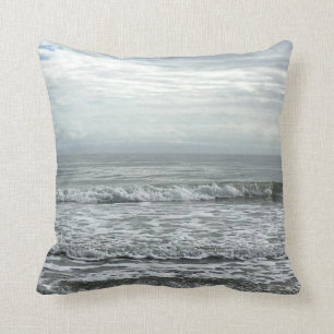 Coussin Plage Ocean Water Sky Blue White Grey Cute Coastè