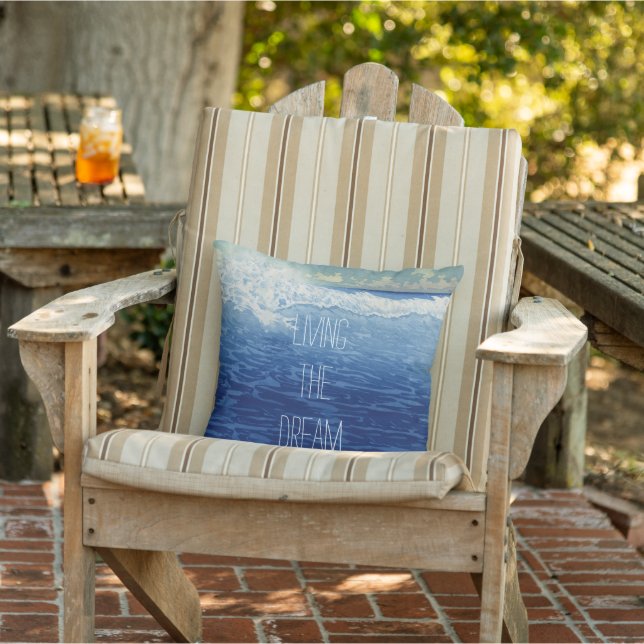 Coussin Plage personnalisée Vivre le rêve (Chaise)