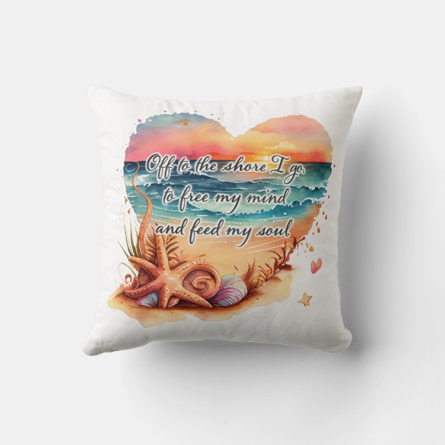 Coussin Plage Scène Coeur sans esprit Soul (Verso)