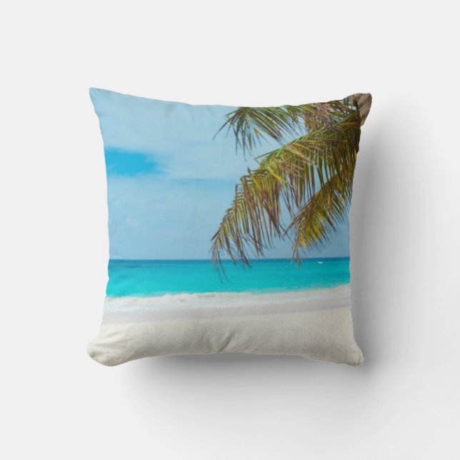 Coussin Plage tropicale Turquoise (Recto)