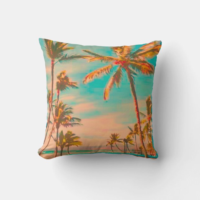 Coussin Plage vintage de PixDezines (Recto)