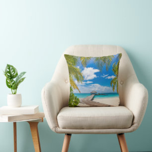 Coussin Plages tropicales   Jetty en bois des Maldives