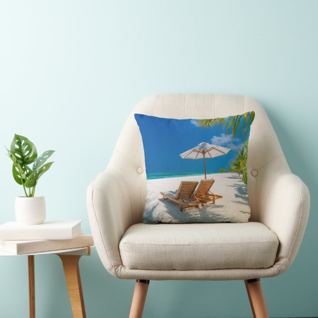 Coussin Plages tropicales | Plage de chaises longues Bora  (Chaise)