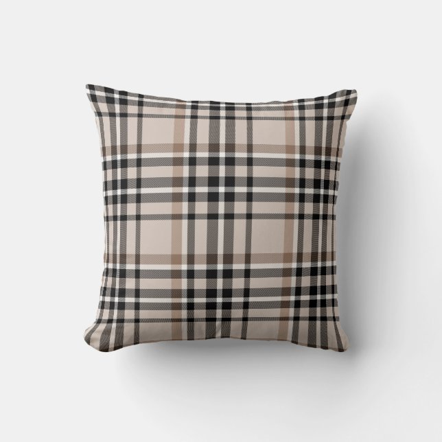 Coussin Plaid beige (Recto)