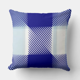 Coussin Plaid bleu