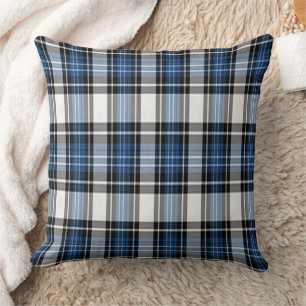 Coussin Plaid Bleu Et Noir