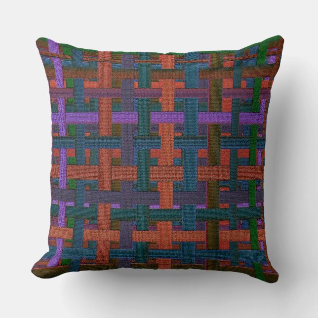 Coussin Plaid de couleur foncée en tissu ou en toile (Recto)