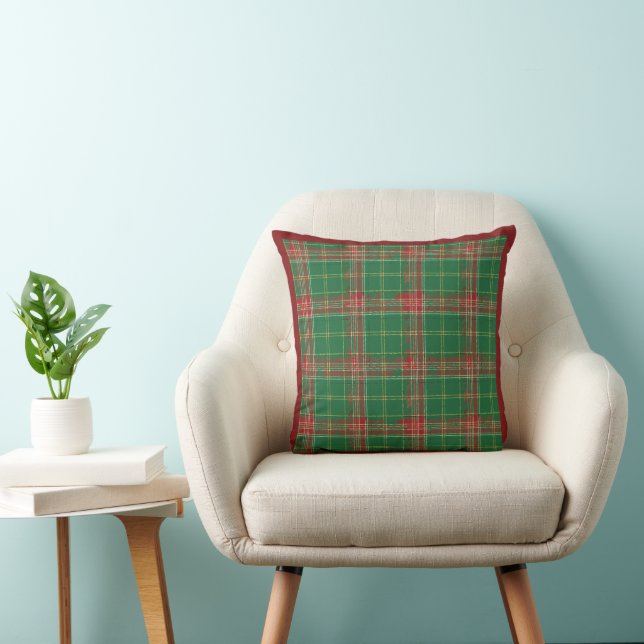 Coussin Plaid de Noël en rouge vert (Chaise)