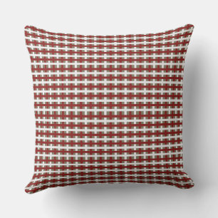 Coussin Plaid de Noël Moderne Ferme Rouge et Sauge Blanche