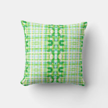 Plaid Designer Jette L'Oreiller Dans Les Blues Et