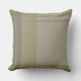 Coussin plaid en or, cuivre argenté, gris & beiges