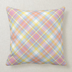 Coussin Plaid en pastel de rayure
