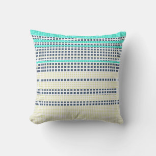 Coussin Plaid gris turquoise