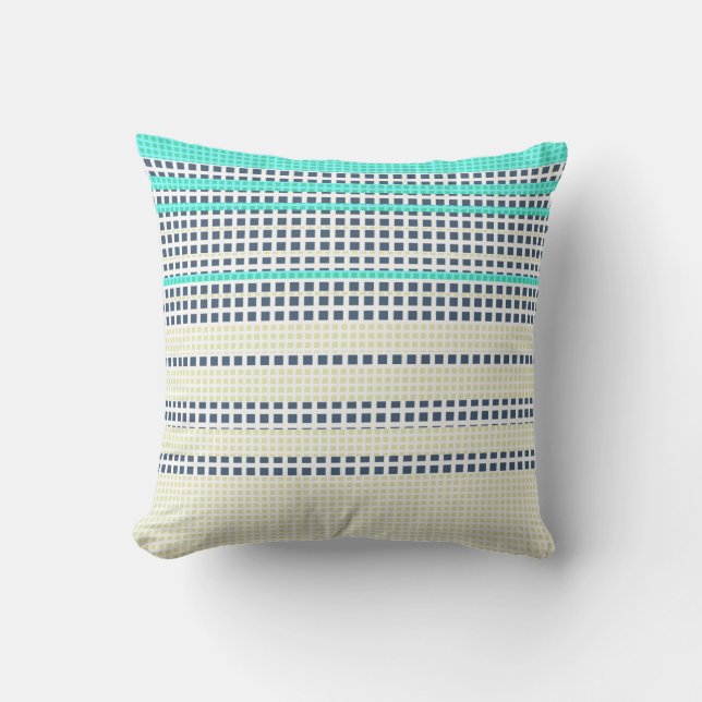 Coussin Plaid gris turquoise (Recto)