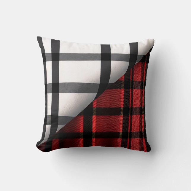 Coussin Plaid Moderne Abstraite Rouge Noir Plaid Collectio (Recto)
