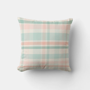 Coussin Plaid pastel doux un