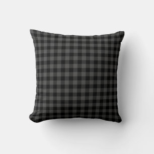 Coussin Plaid réversible - blanc/noir/rouge
