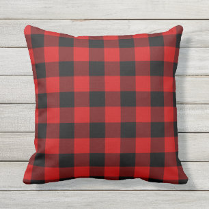 Coussin Plaid rouge