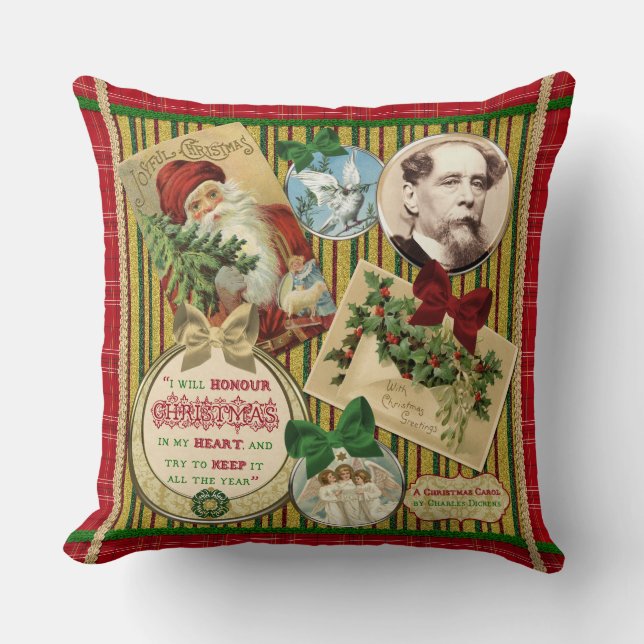 Coussin Plaid traditionnel de Charles Dickens de chant de (Recto)