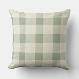 Coussin Plaid vert et blanc