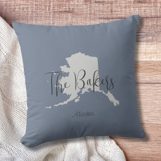 Coussin Plan de l'État de l'Alaska Nom de famille Jeu d'or