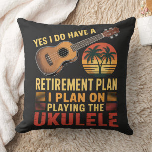 Coussin Plan de retraite Ukulele Drôle