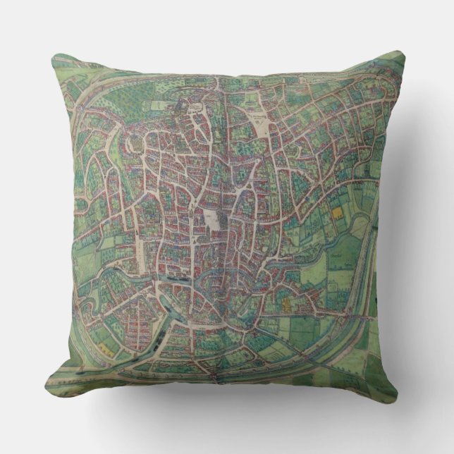 Coussin Plan de ville de Bruxelles, de 'Terra de Civitates (Recto)