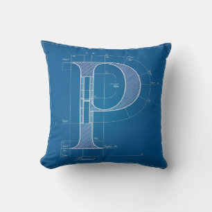 Coussin Plan Monogramme Lettre P