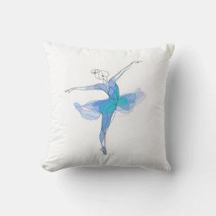 Coussin Plan Stroke Danser Ballerina Bleu Studio Décor
