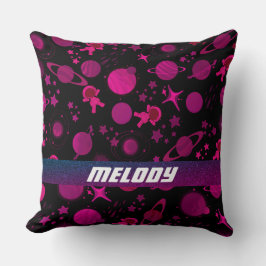 Coussin planète spatiale colorée galaxie étoiles motif