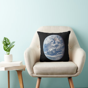 Coussin Planète Terre Prise Par L'Équipage Apollo 11.