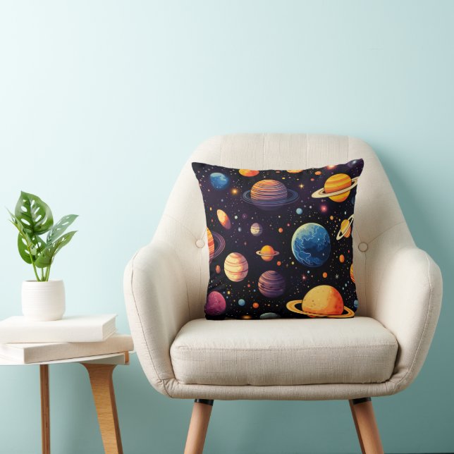 Coussin Planètes Colorées de l'Espace (Chaise)